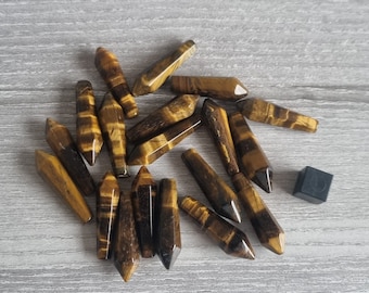 Tigers Eye Crystal Point / Natural Tigers Eye Gemstone Crystal Wand 30mm / Mini Crystal Point / Undrilled
