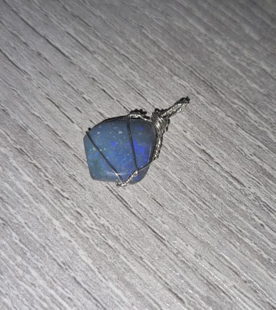 Collier Pendentif En Opale Triple Lightning Ridge - Argent 925 Avec Certificat