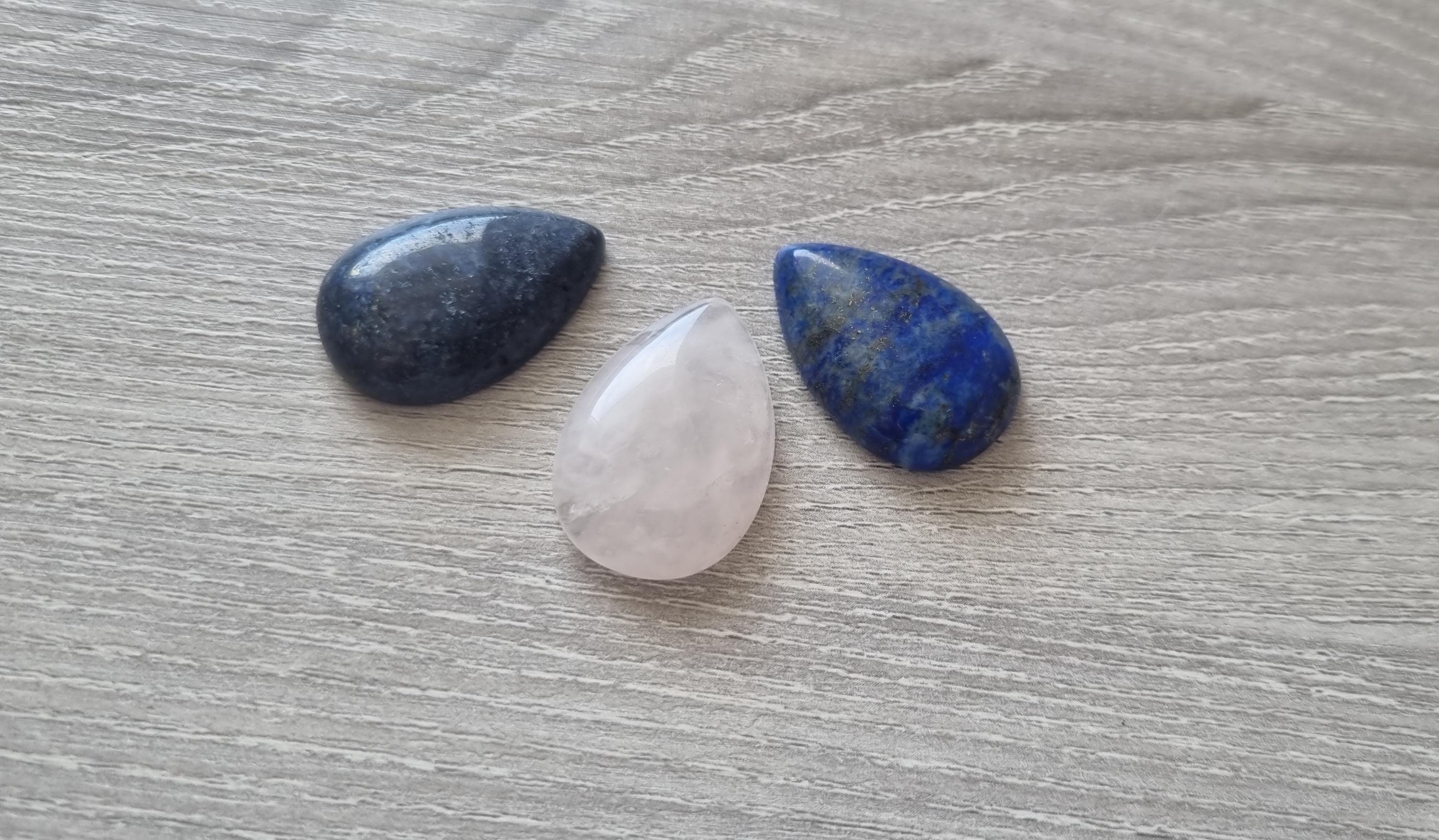 Teardrop Crystal Cabochons Flat Backs / Gemstone Cabochons / 31mm x 20mm