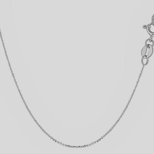 14K Solid White Gold Box Chain Necklace Dainty Silver Chain Etsy