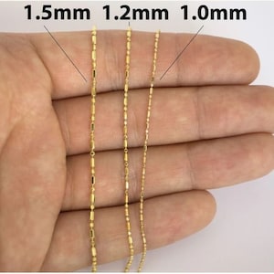 Solid 14K Yellow Gold Italian Ball Bead Chain 1MM 1.2MM 1.5MM Gold Bead Ball Choker, Classic Necklace, Ball Chain, Dainty Gold Necklace Gift