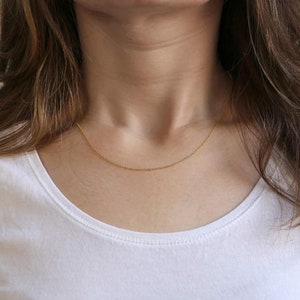 925 Sterling zilveren ketting, sterling zilver afgewerkte ketting, sierlijke ketting, dagelijkse ketting, eenvoudige ketting, zilveren ketting, verstelbaar tot 2 &quot;Inch