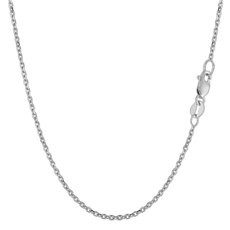 14K Solid White Gold Cable Link Chain / Necklace 0.8mm Thin - Etsy