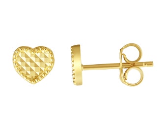 Tiny Heart Stud Earrings 14K Solid Gold, Simple Everyday Earrings, Love Stud Earrings, Heart Gold Studs, Tiny Studs, Minimalist Earrings