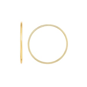 14K Gold Endless Hoop Earring, sierlijke eenvoudige hoepel oorbellen, hypoallergene huid veilig, kraakbeen hoepel oorbellen, geen slot oorbel, cadeau voor haar