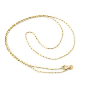 14K Solid Two Tone Gold Lumina Chain Gold Necklace, 0.8mm, Diamond Cut, Thin Gold Chain, Dainty Chain, Bar Link, Bullet Chain Layering Chain