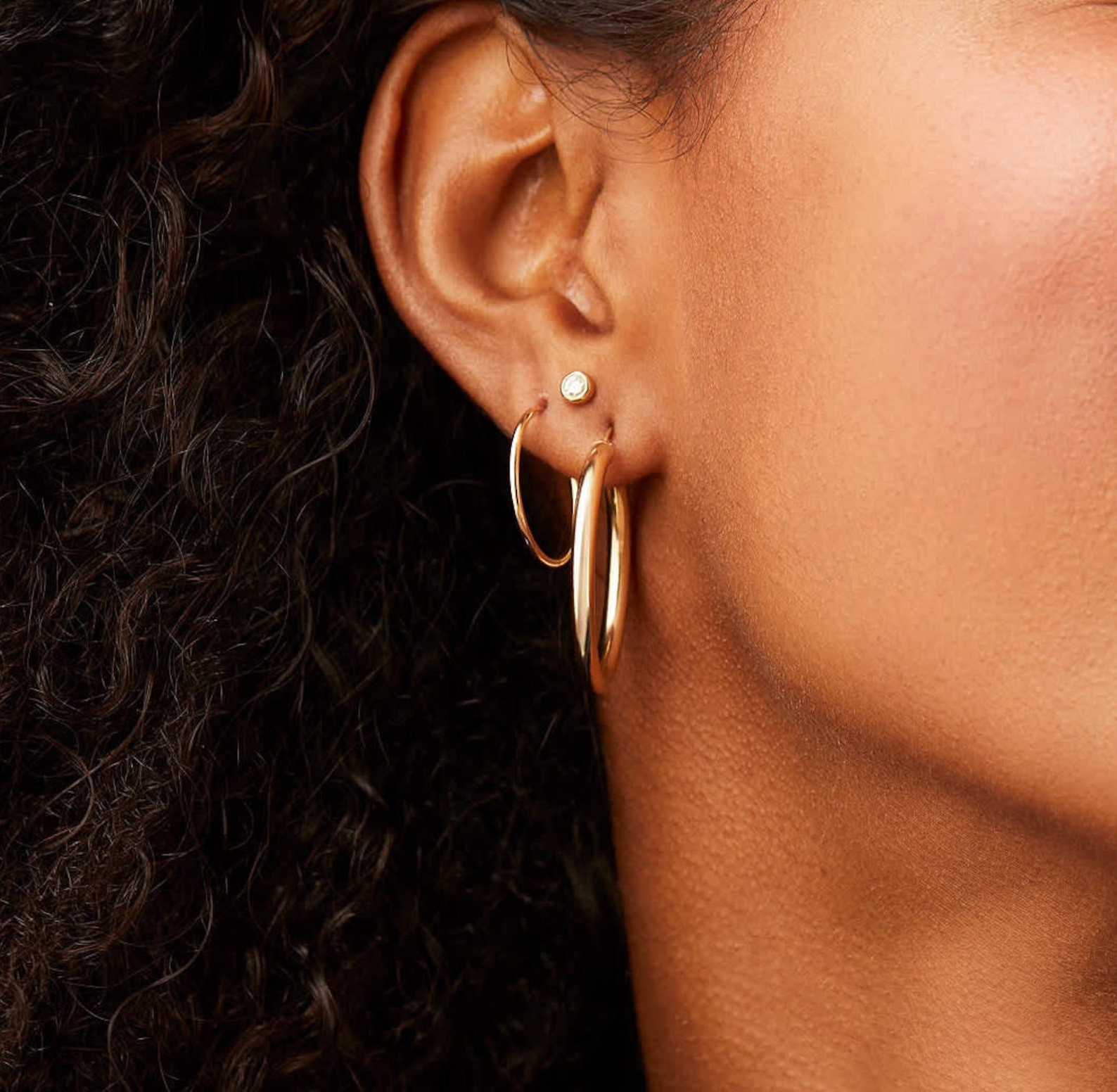 14K Solid Gold Hoop Earrings Sizes 15mm 20mm 25mm 30mm 40mm Etsy