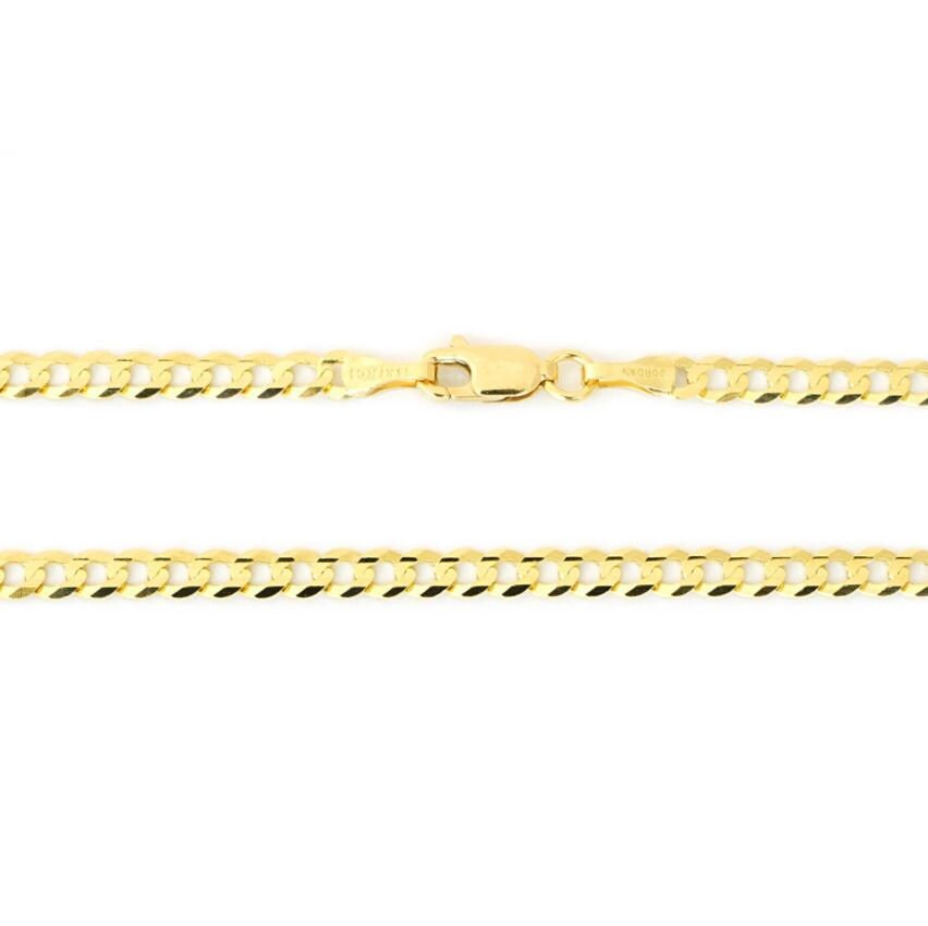 14K Solid Yellow Gold Cuban Curb Link Necklace Chain 8.2mm | Etsy