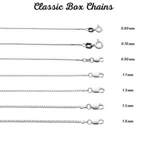 14K Over 925 Sterling Silver Box Chain Necklace, Sterling silver chain, silver necklace for women, silver chain for men,Gift Made in Italy