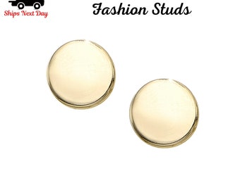 Solid 14K Gold Dot Studs, Dot Studs, Circle Studs, Gold Earrings, Dainty Earrings, Disk Studs, Flat Circle Stud, Minimalist Jewelry,