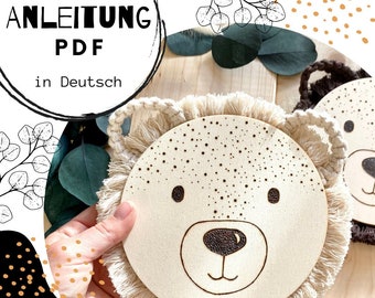 Makramee Anleitung Wandbehang Bär • Bären Kinderzimmer Deko DIY • Babyzimmer Ideen zum selber machen • Teddybär Deko Kinderzimmer DIY