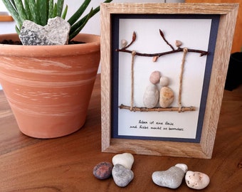 Pictures, Stone Picture, Couple, Love, Pebble Art, Wall Decoration, Gift, Wedding Gift, Travel