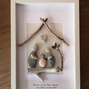 picture, stone picture, family, love, pebble art, wall decoration, gift, wedding gift