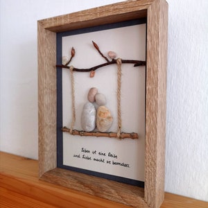 Bilder, Steinbild, Paar, Liebe, Pebble Art, Wanddeko, Geschenk, Hochzeitsgeschenk, Reise Bild 3