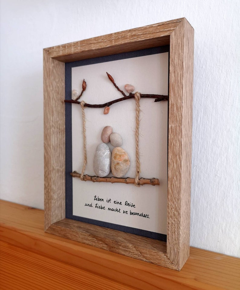 Pictures, Stone Picture, Couple, Love, Pebble Art, Wall Decoration, Gift, Wedding Gift, Travel image 3