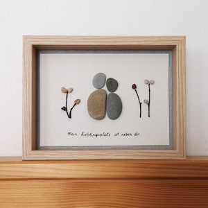 Bild, Steinbild, Paar, Pebble Art, Wanddeko, Geschenk