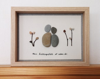 picture, stone picture, couple, pebble art, wall decoration, gift