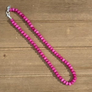 8mm Fuchsia Dyed Jade Candy Necklace
