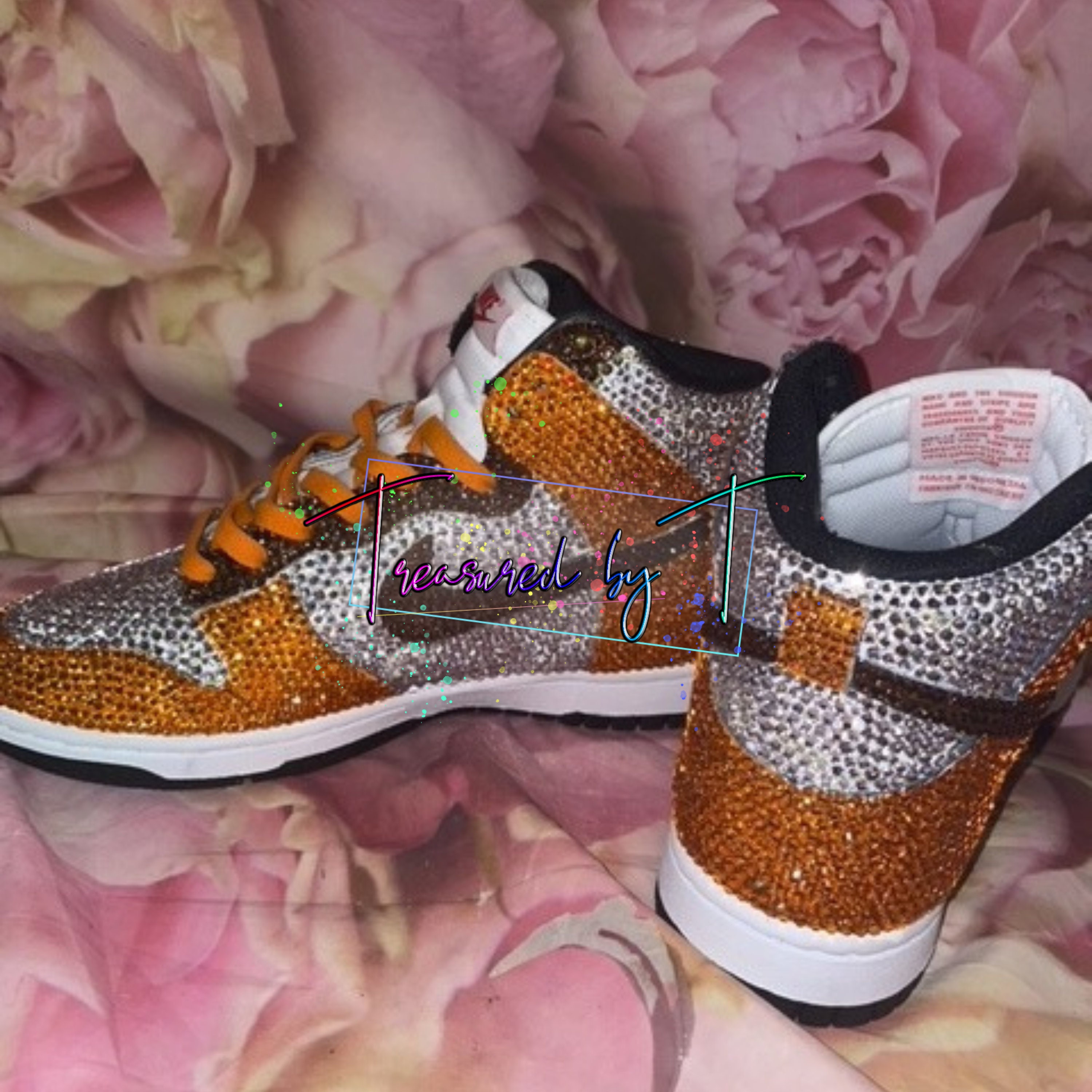 Buy Custom Nike Crystallized Classic Cortez Women's Sneakers Bling Genuine  European Crystals Bedazzled White, made to order from CRYSTALL!ZED by Bri,  LLC