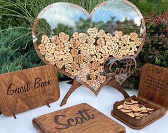 Guest Book Alternative Wooden - Wedding Guest Book, Rustic Wedding Decor, 2b1 Wedding