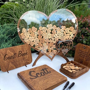 Guest Book Alternative Wooden - Wedding Guest Book, Rustic Wedding Decor, 2b1 Wedding