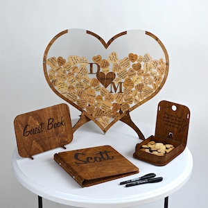 Custom Wedding Guest Book - Wedding GuestBook Alternative (Wood) - Heart Form, Wedding Sign,  Wedding Decor, 2b1 Wedding