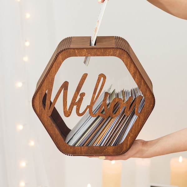 Boîte pour cartes de mariage, Boîte en bois personnalisée, Décoration de mariage, Décoration de mariage rustique, Boîte mémoire personnalisée, Boîte souvenir