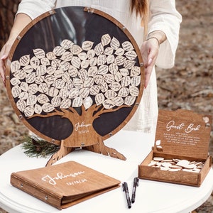 Personalized Wedding Guest Book Alternative, Wood Family Tree Guest Book Wedding, Rustic Wedding Decor 2b1Wedding