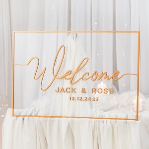 Wedding Welcome Sign, Acrylic Welcome Board, Personalized Wedding Signs, Welcome to our Wedding Sign, 3D Wedding Sign, Rustic Wedding Decor image 1