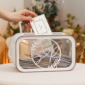 Scatola per biglietti di nozze, scatola dei ricordi personalizzata, scatola per buste in legno, salvadanaio per matrimonio, regali di nozze personalizzati, decorazioni per matrimoni rustici
