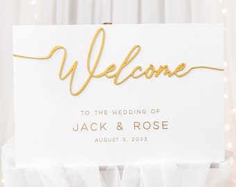 Wedding Welcome Sign, Welcome to Our Wedding Sign, Personalized Welcome Board, Wedding Signs, 3D Wedding Sign, Rustic Wedding Decor