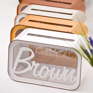 Gepersonaliseerde trouwkaartdoos - aandenkendoos - houten envelopdoos - spaarpot voor bruiloft - aangepaste huwelijksgeschenken - rustiek huwelijksdecor