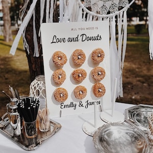 Personalized Donut Wall for Wedding Décor Donut Stand Display Donut Board Bridal Shower Candy Bar Holiday Table Centerpiece Decoration