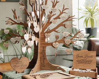 Wedding Guest Book Alternative, Personalized Family Tree 3D GuestBook Wedding - Wood, Rustic Wedding Decor 2b1Wedding