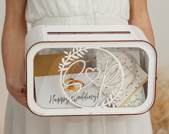 Wedding Card Box, Card Box for Wedding, Wedding Decor, Personalized Wedding Gift, Keepsake Box, Wooden Envelope Box, Money Box for Wedding