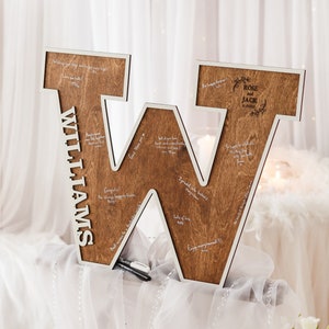 Alternativa al libro de visitas para bodas, libro de visitas con letras para bodas, letrero personalizado para libro de visitas, apellido personalizado, decoración rústica para bodas.