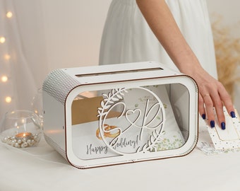 Hochzeit Karten Box, personalisierte Hochzeitsgeschenke, Hochzeitsdekor, Andenken Box, Holz Umschlag Box, Spardose für Hochzeit, Hochzeitsdekoration