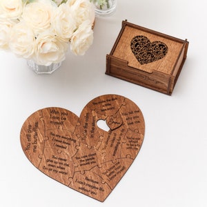 Powody, dla których Cię kocham Puzzle w pudełku, prezent dla pary, prezent na walentynki, prezenty dla niej, prezent dla dziewczyny, spersonalizowane prezenty rocznicowe