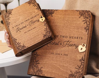Personalised Gifts 1st Christmas as Mr and Mrs Memory Box Book for Couples Customized Wooden Keepsake Chest, Wedding Gift