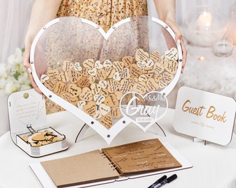 Wedding Guest Book Alternative, Personalized Guest Book for Wedding, Rustic Wedding Decor, Guest Book Drop Box, Custom Wedding Heart Sign