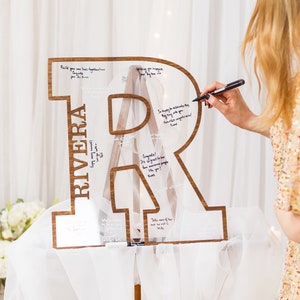 Wedding Guest Book Alternative, Personalized Acrylic Sign, Family Surname, Letter GuestBook for Wedding, Rustic Wedding Decor