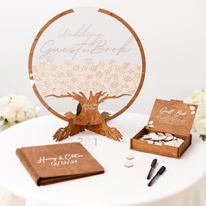 Wedding Guest Book Alternative, Family Tree Guest Book Wedding -  Wood, Personalized Wedding Decor 2b1Wedding