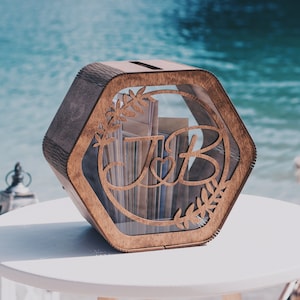 Caja para tarjetas de boda con ranura Caja para tarjetas personalizada para regalo de boda Caja para decoraciones rústicas para bodas 2b1 Caja para recuerdos de decoración de bodas Caja para recuerdos