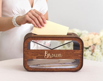 Personalized Card Box for Wedding,  Wedding Decor, Wedding Card Box, Wooden Envelope Box, Keepsake Box, Wedding Gifts, Box for Couple