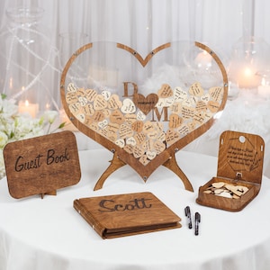 Wedding Guest Book - Heart Form, Personalized Wedding Sign, Anniversary Gift, Guest Book Alternative, Custom Drop Box, Rustic Wedding Decor