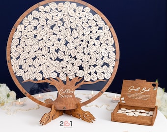 Wedding Guest Book Alternative, Family Tree Guest Book Wedding -  Wood, Personalized Wedding Decor 2b1Wedding