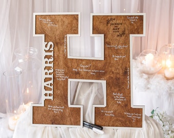 Wedding Signs, Wedding Guest Book Alternative, Letter GuestBook for Wedding, Personalized GuestBook Sign, Rustic Wedding Decor