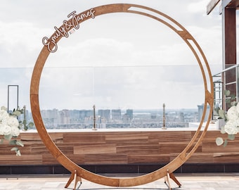 Personalized Ceremony Wedding Arch, Hexagon Circle Wedding Arch, Wooden Arch for Outdoor Centerpiece, Wedding Arbor, Rustic Wedding Backdrop