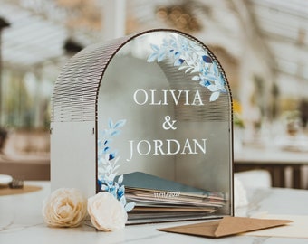 Boîte pour cartes en acrylique pour mariage, Boîte pour cartes de mariage personnalisée, Décoration de mariage rustique 2b1, Boîte cadeau de réception Tirelire en bois pour enveloppes