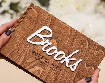 Personalized Wedding Guest Book, Wooden Guest Book for Wedding, Wedding Decorations, Traditional GuestBook, Rustic Wedding Decor